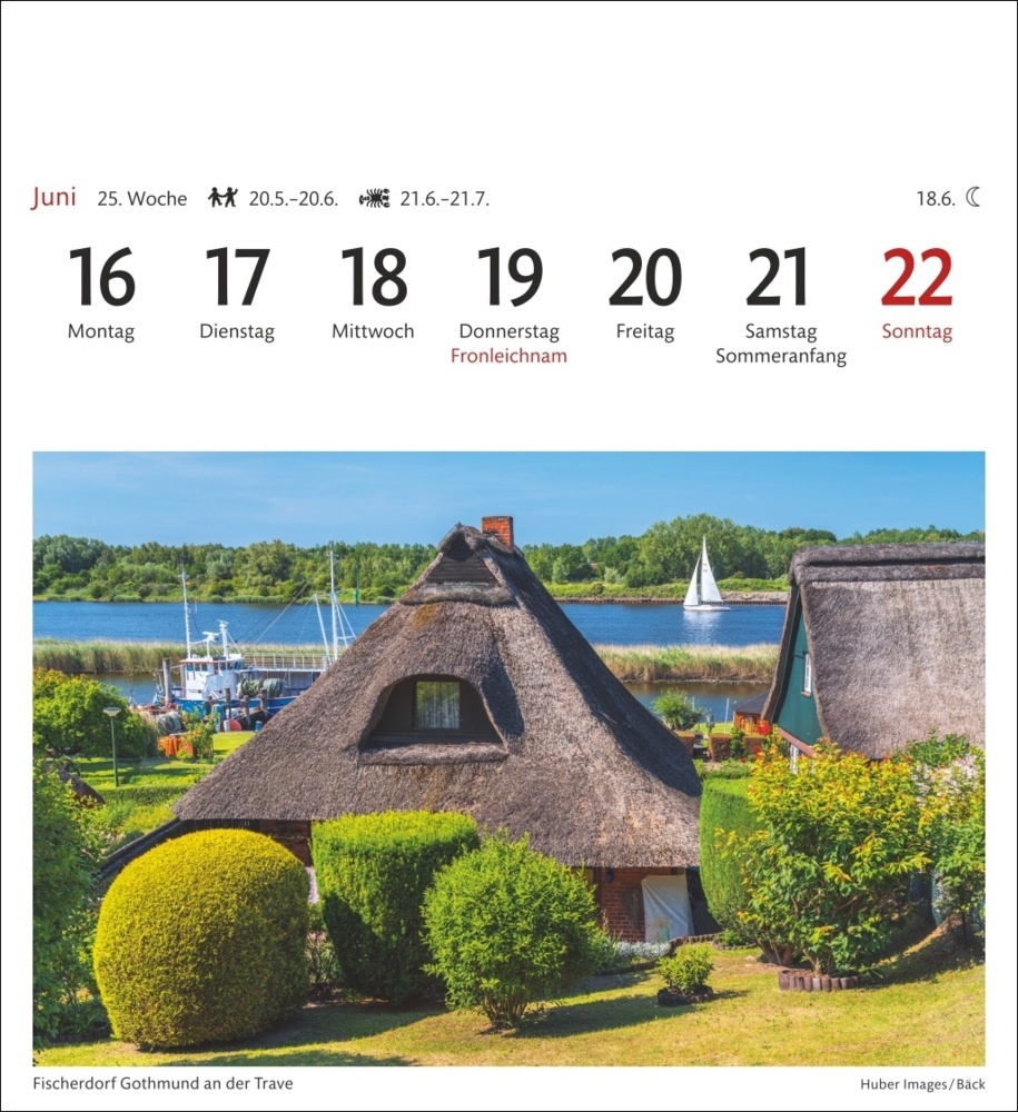 Bild: 9783840033810 | Ostseeküste Sehnsuchtskalender 2025 - Wochenkalender mit 53 Postkarten