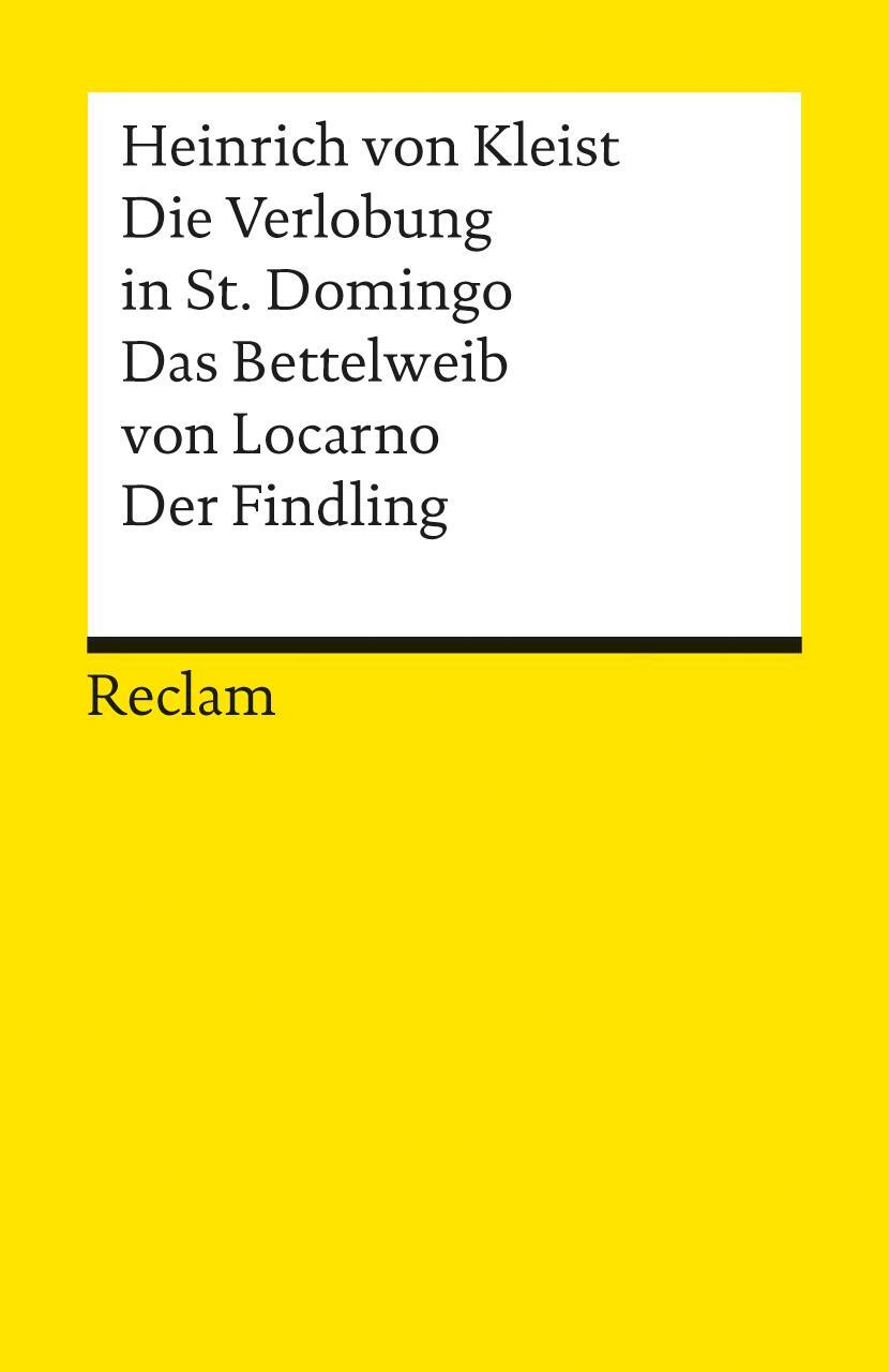 Cover: 9783150080030 | Die Verlobung in St. Domingo / Das Bettelweib von Locarno / Der...