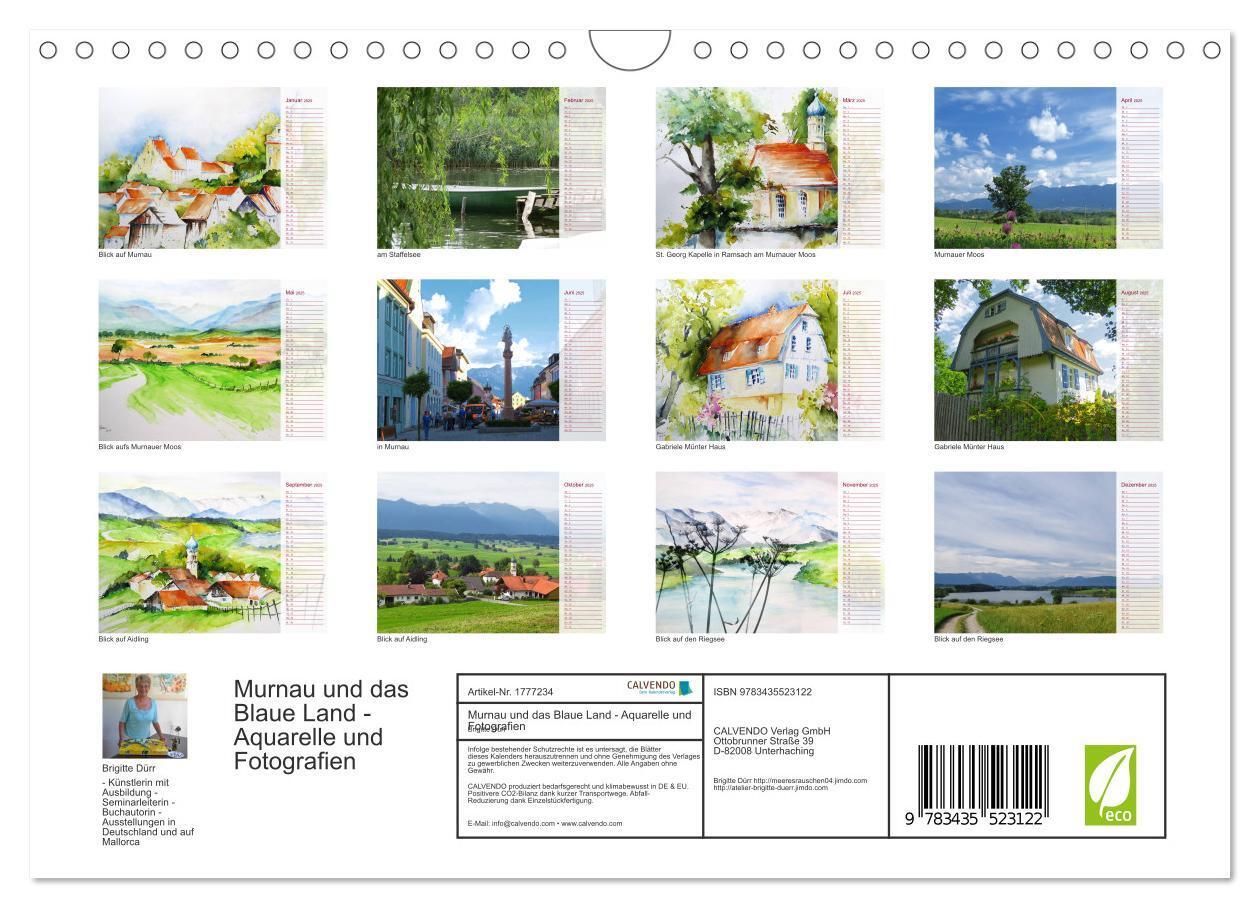 Bild: 9783435523122 | Murnau und das Blaue Land - Aquarelle und Fotografien (Wandkalender...