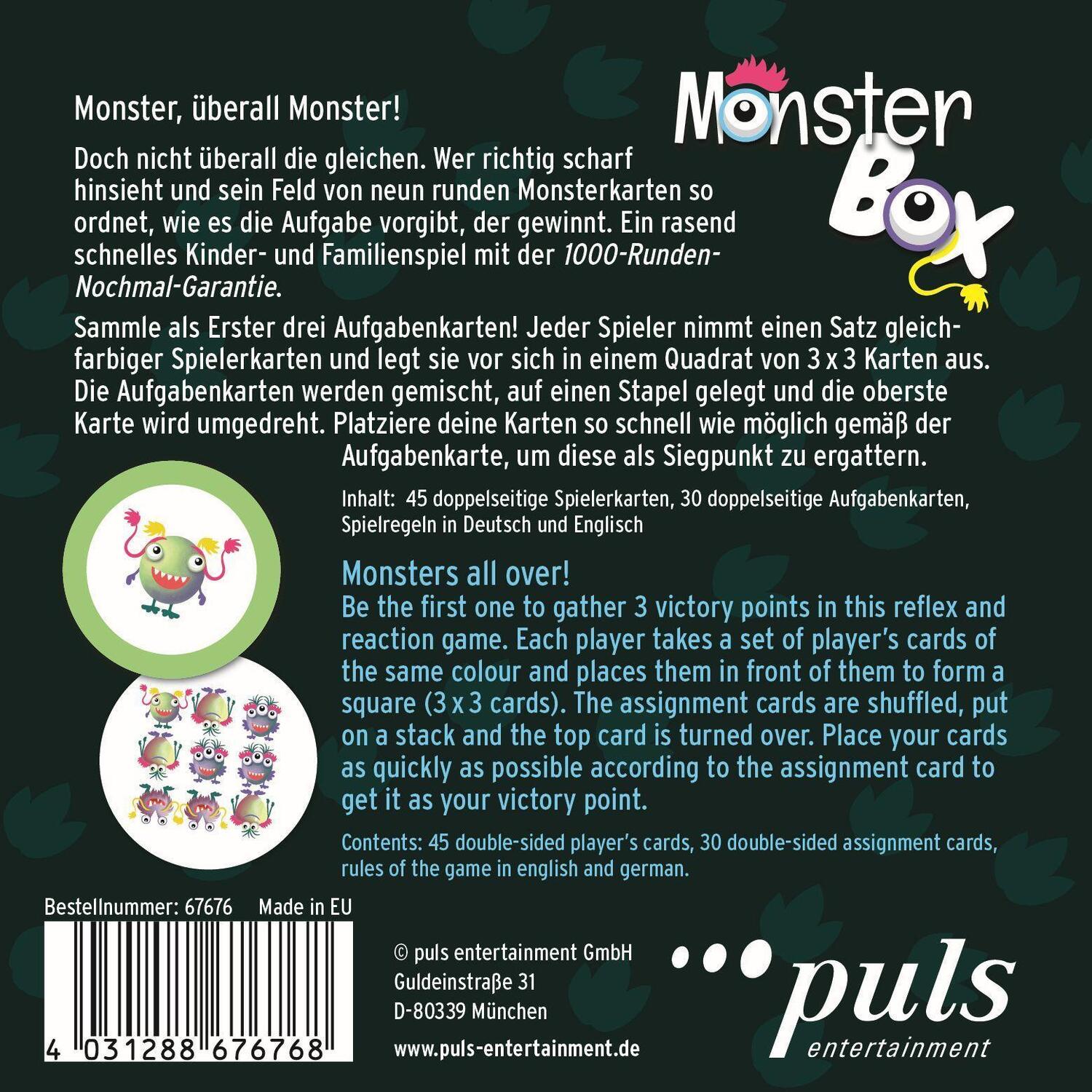 Bild: 4031288676768 | Monster Box | Das monsterschnelle Kartenlegdrehsuchspiel. | Gerd Reger