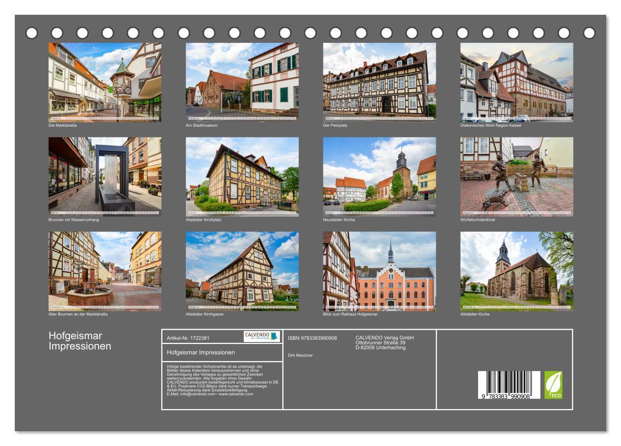 Bild: 9783383990908 | Hofgeismar Impressionen (Tischkalender 2025 DIN A5 quer), CALVENDO...