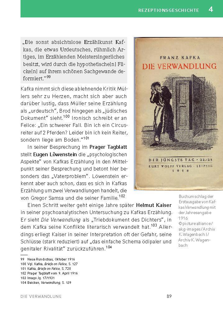 Bild: 9783804421035 | Die Verwandlung - Textanalyse und Interpretation | Franz Kafka | Buch