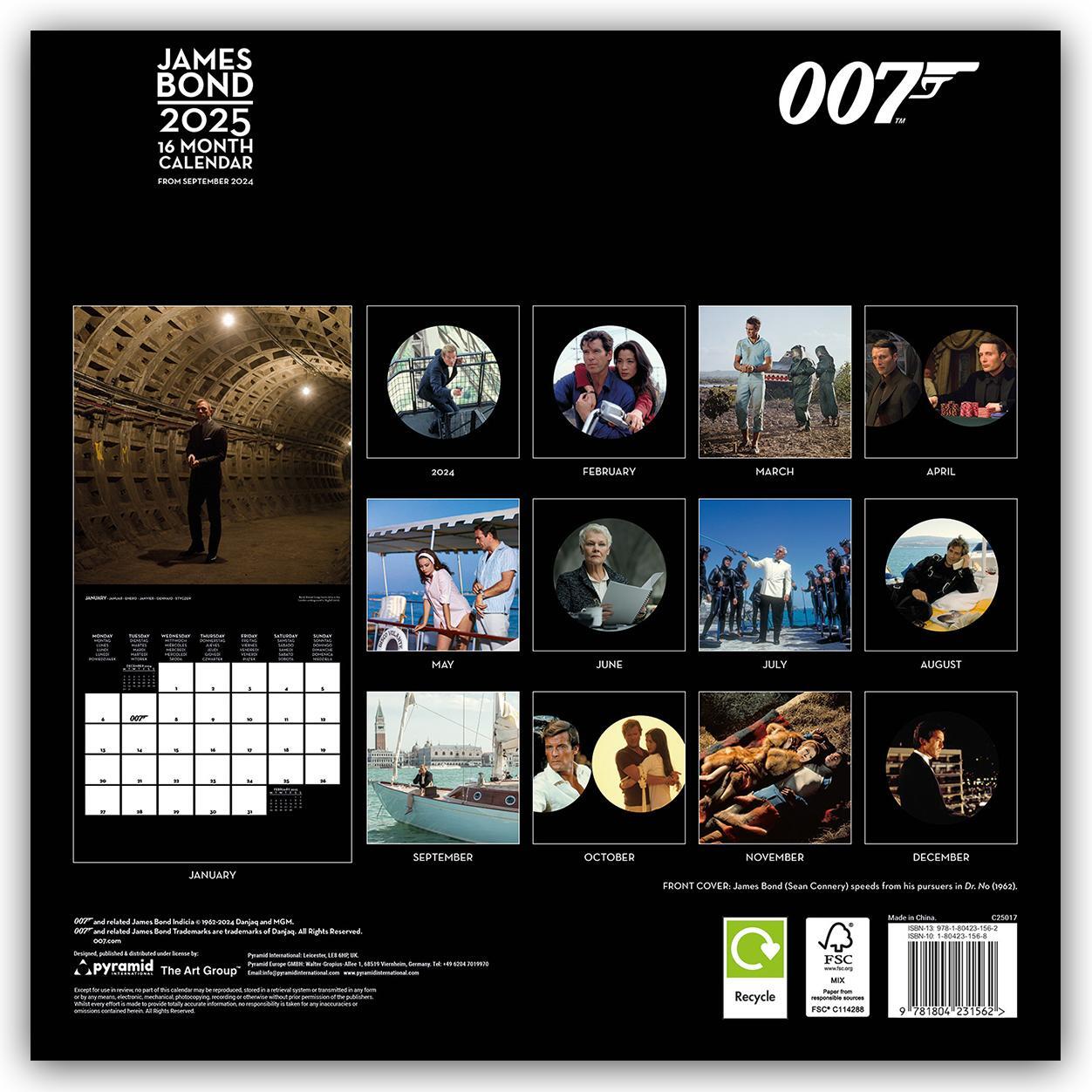 Rückseite: 9781804231562 | James Bond 2025 30X30 Broschürenkalender | Kalender | 28 S. | Deutsch