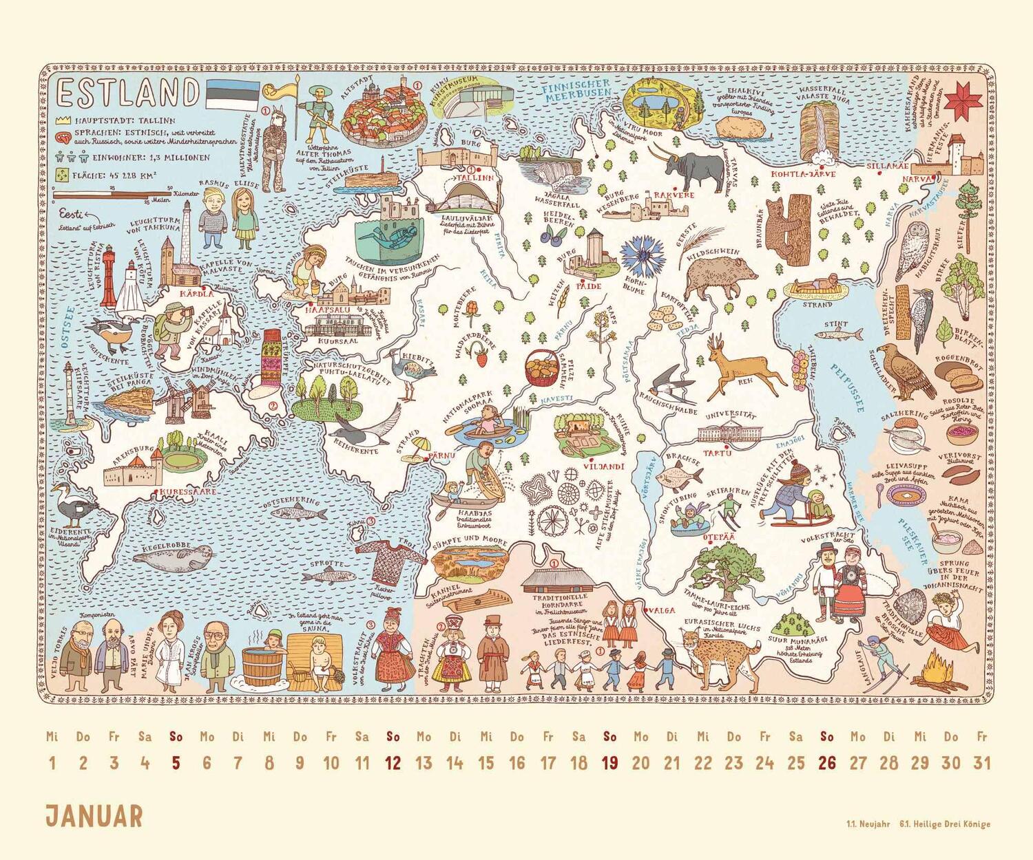 Bild: 4250809653136 | Alle Welt 2025 - Landkarten-Kalender von DUMONT- Kinder-Kalender...