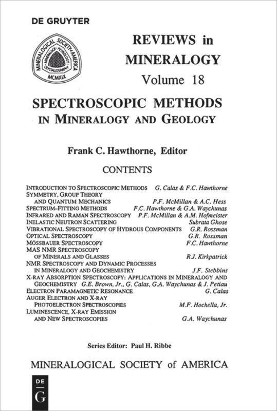 Cover: 9780939950225 | Spectroscopic Methods in Mineralogy and Geology | Frank C. Hawthorne