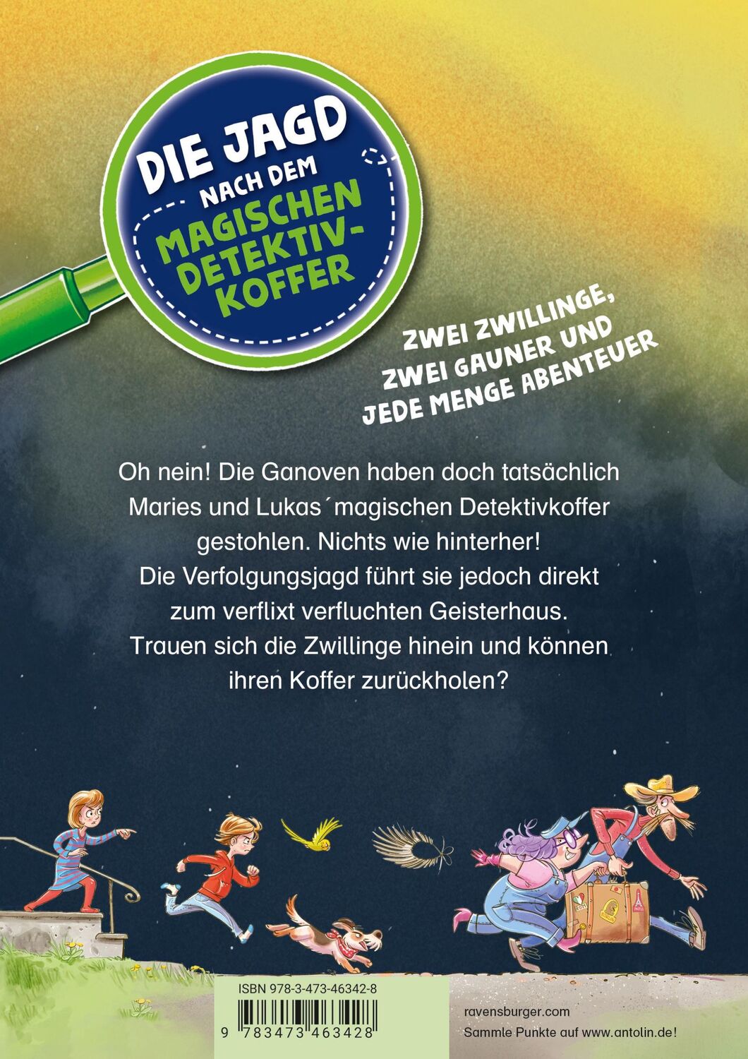 Rückseite: 9783473463428 | Die Jagd nach dem magischen Detektivkoffer 7: Das verflixt...