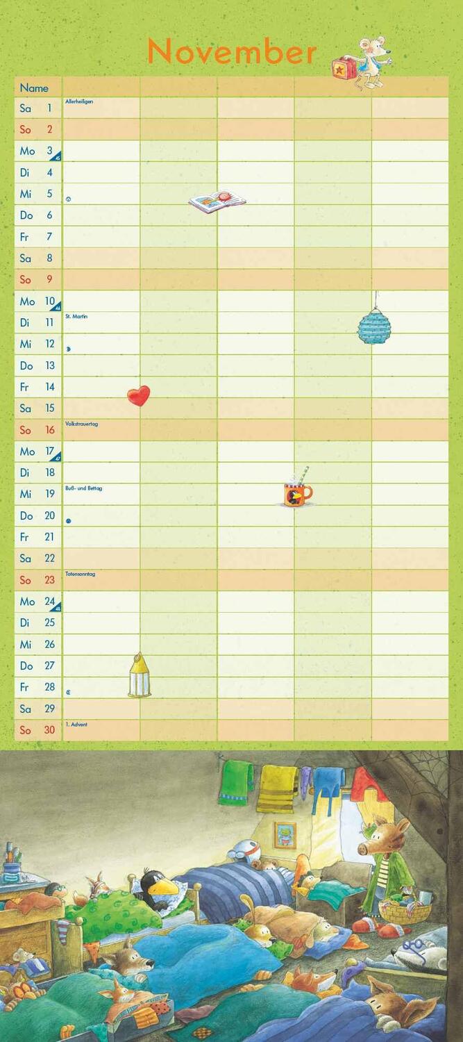Bild: 4250809653693 | Der kleine Rabe Socke Familienkalender 2025 - Wandkalender -...