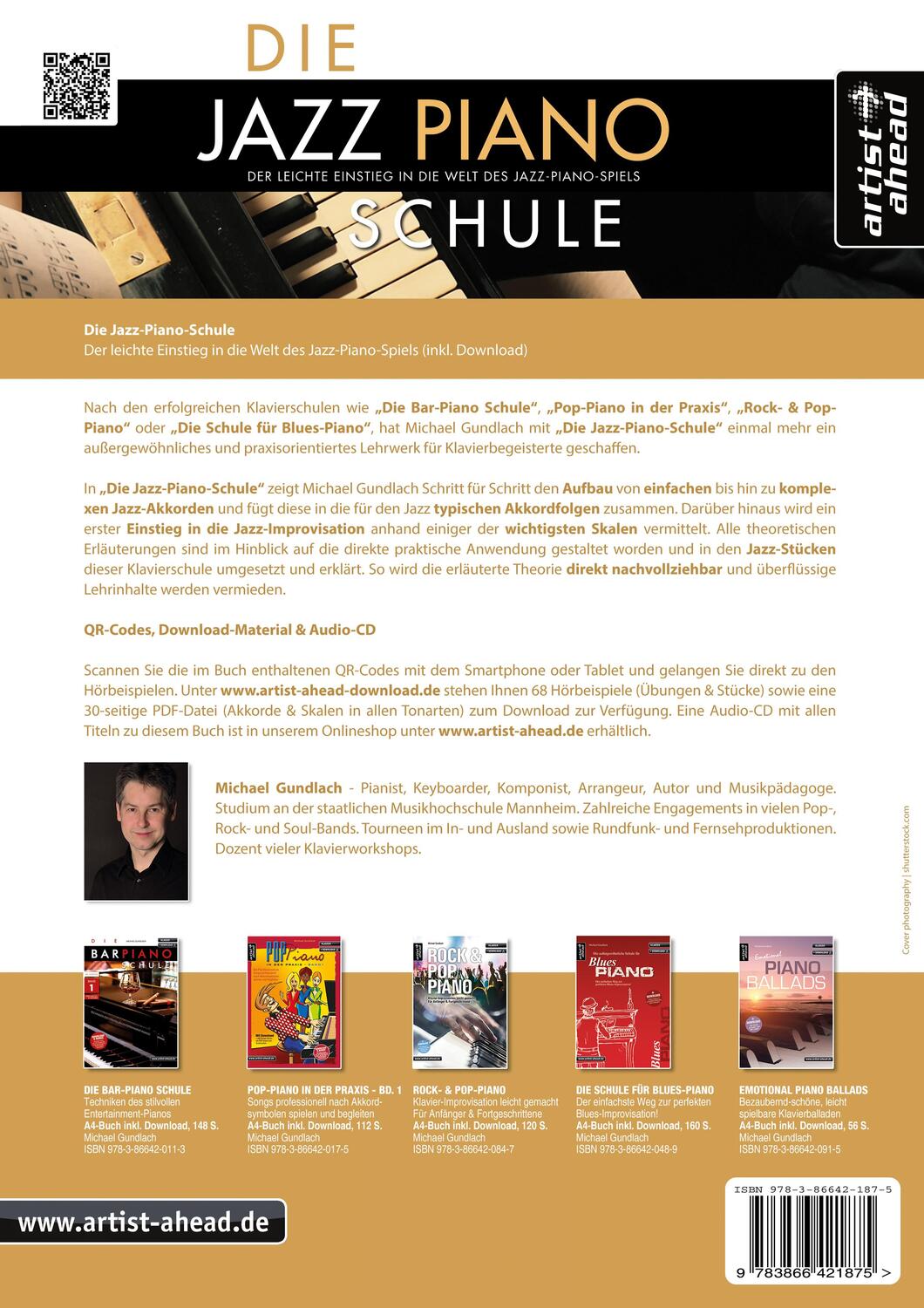 Rückseite: 9783866421875 | Die Jazz-Piano-Schule | Michael Gundlach | Broschüre | Buch &amp; Download