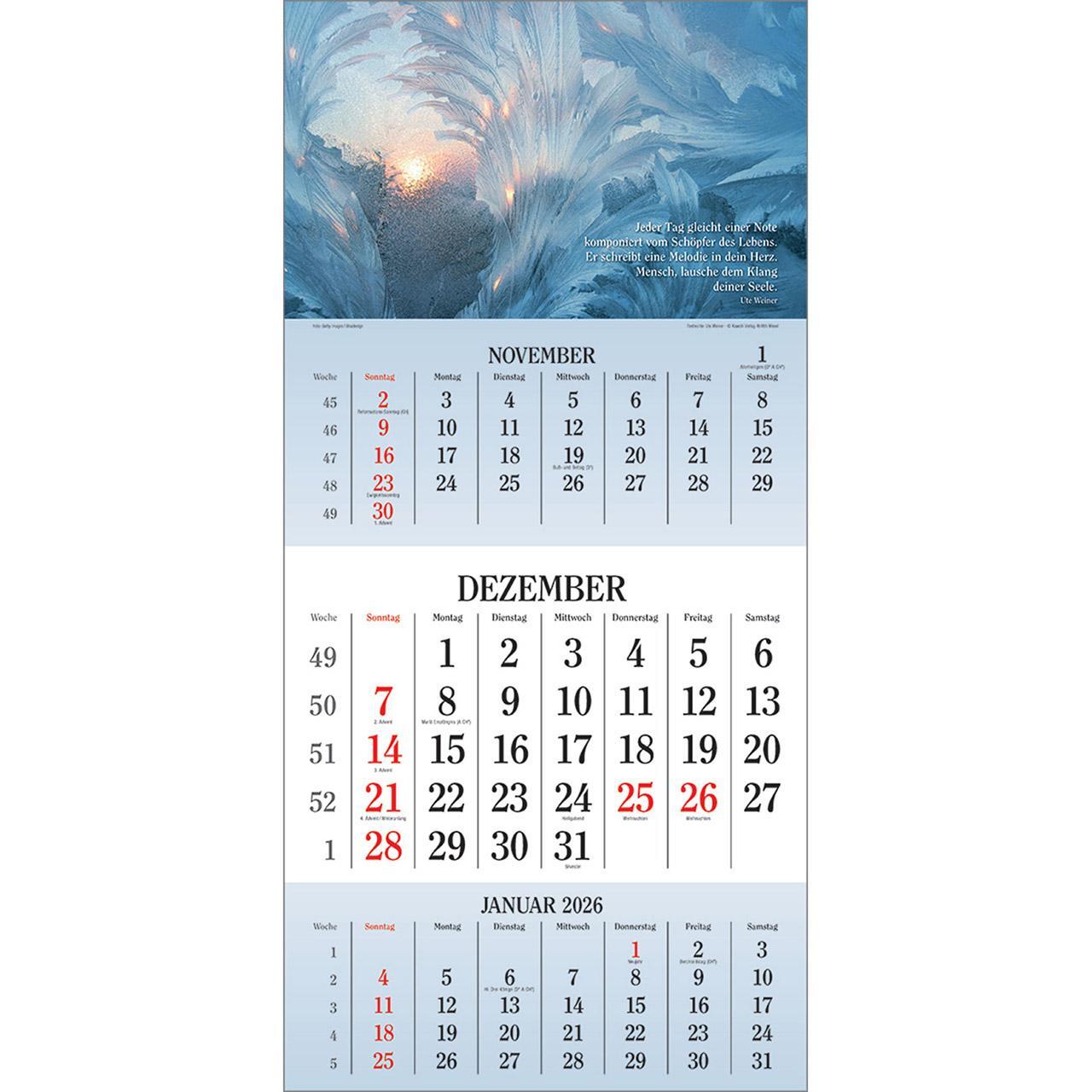 Bild: 9783754829554 | Gott segne meinen Tag 2025 | 3-Monats-Terminer | Kalender | 14 S.