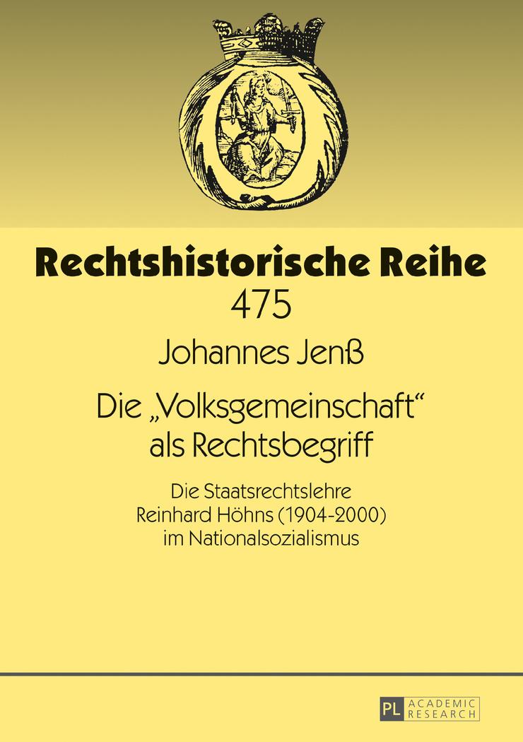 Cover: 9783631733486 | Die «Volksgemeinschaft» als Rechtsbegriff | Johannes Jenß | Buch