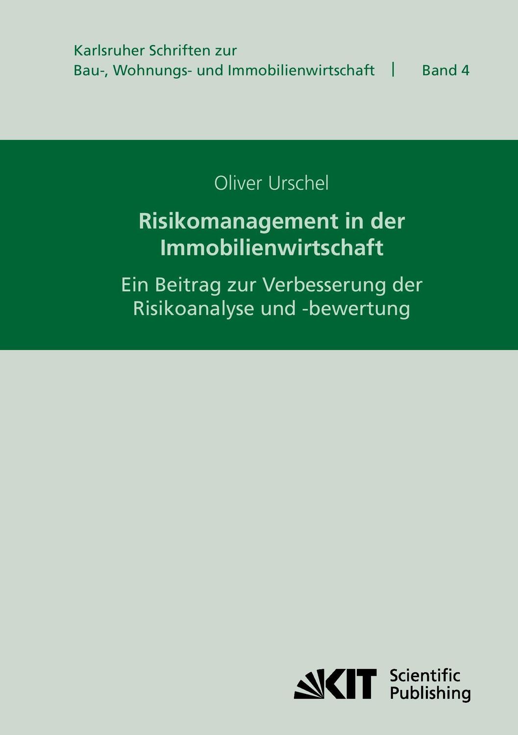 Cover: 9783866444928 | Risikomanagement in der Immobilienwirtschaft : ein Beitrag zur...