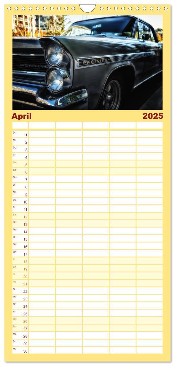 Bild: 9783457106952 | Familienplaner 2025 - Retro Cars mit 5 Spalten (Wandkalender, 21 x...