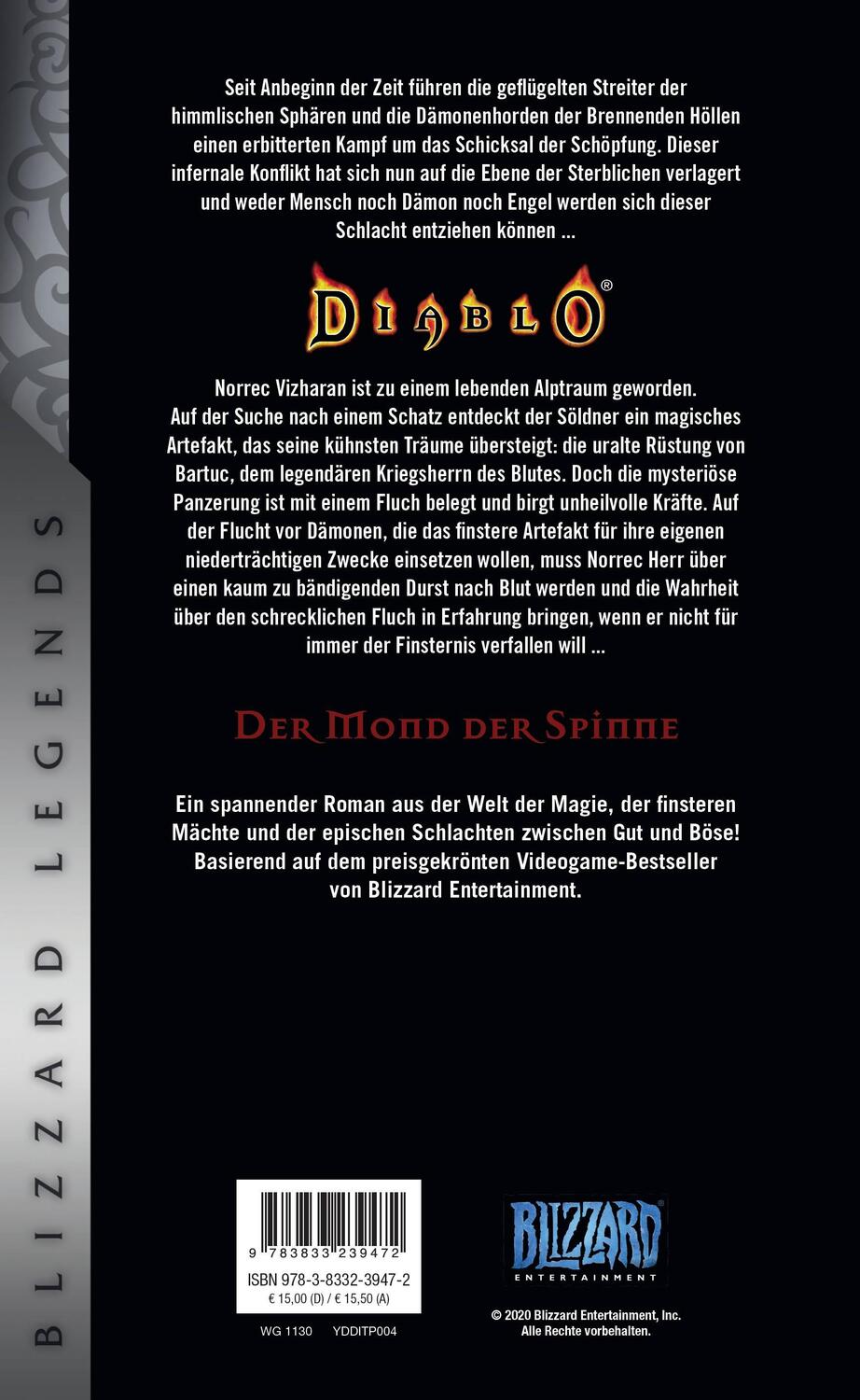 Rückseite: 9783833239472 | Diablo: Der Mond der Spinne | Blizzard Legends | Richard A. Knaak
