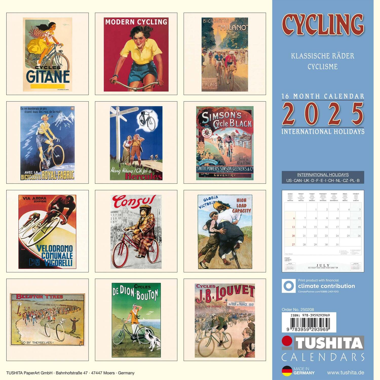 Rückseite: 9783959293969 | Cycling through History 2025 | Kalender 2025 | Kalender | 28 S. | 2025