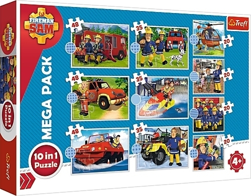 Cover: 5900511903829 | Feuerwehrmann Sam, 10 in 1 Puzzle (Kinderpuzzle) | Spiel | 90382