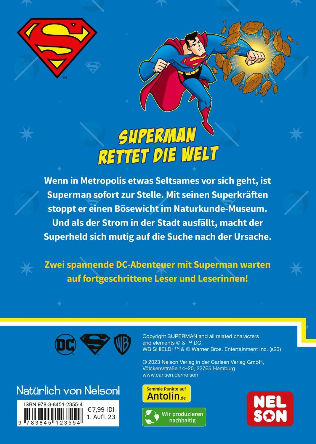 Rückseite: 9783845123554 | DC Superhelden: Superman rettet die Welt | Buch | DC Universum | 2023