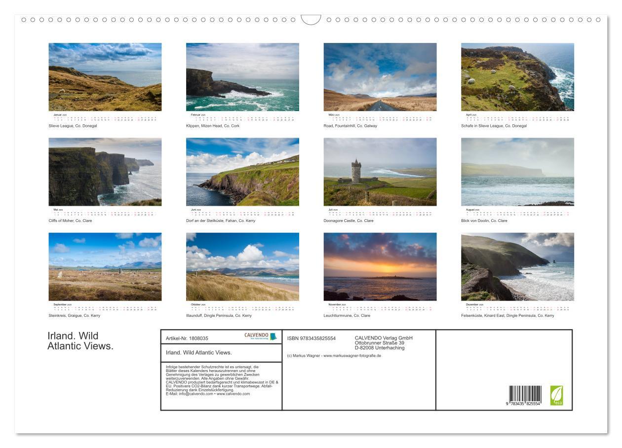 Bild: 9783435825554 | Irland. Wild Atlantic Views. (Wandkalender 2025 DIN A2 quer),...