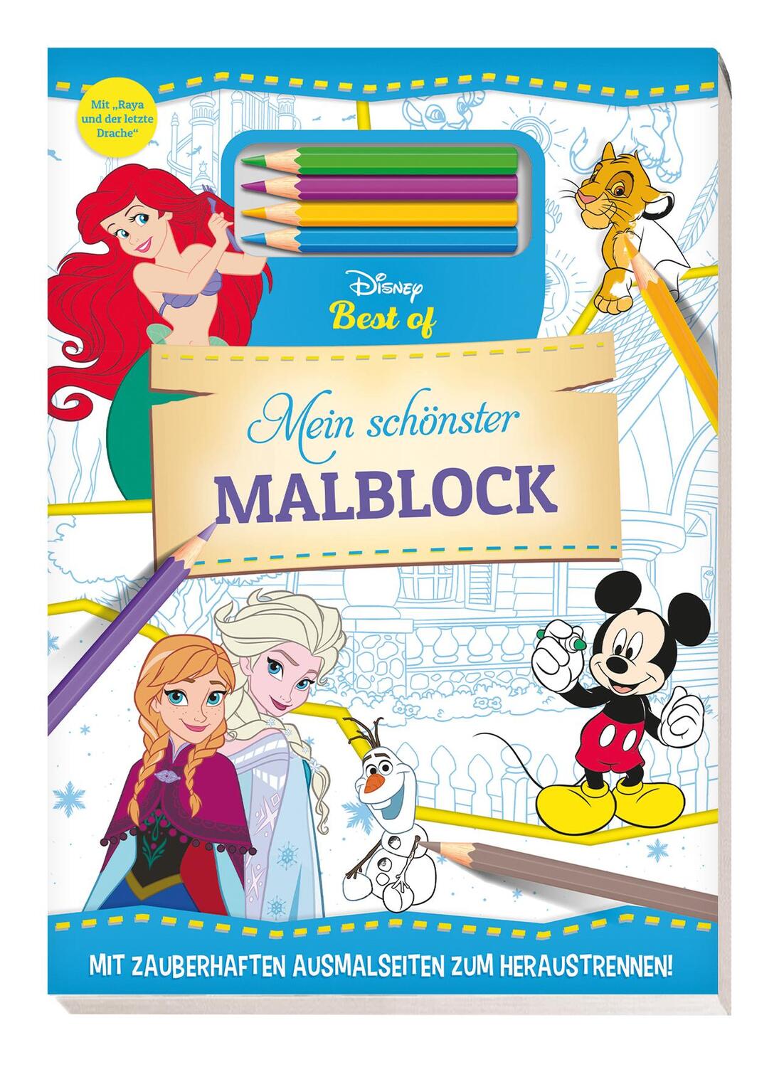 Cover: 9783833240492 | Disney Best of: Mein schönster Malblock | Block mit 4 Farbstiften