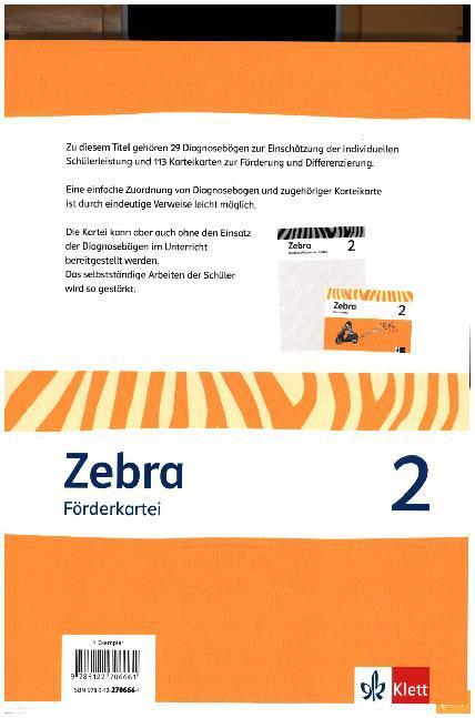 Cover: 9783122706661 | Zebra 2 | Förderkartei Klasse 2 | Stück | Loseblattausg., Loseblatt