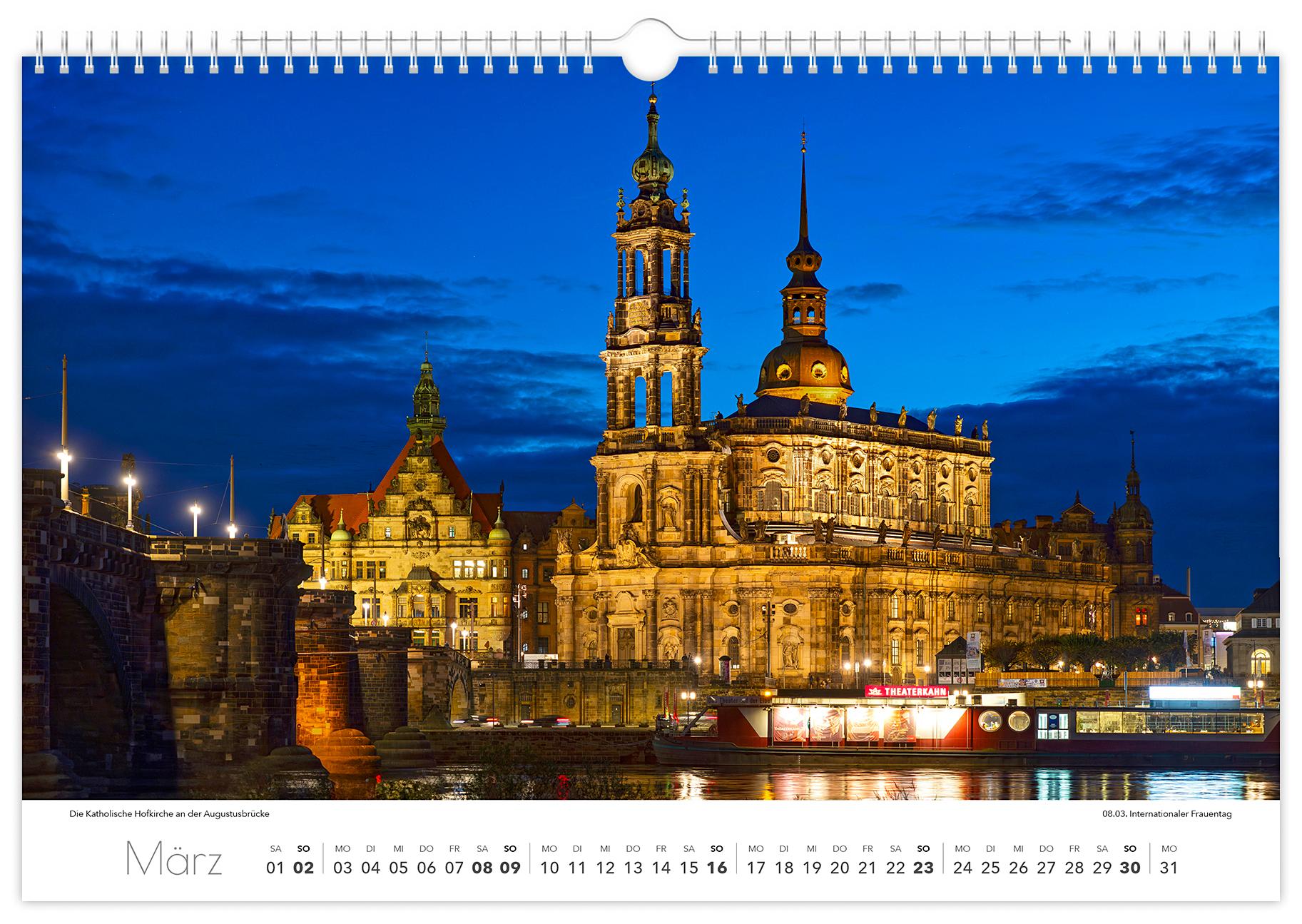 Bild: 9783910680487 | Kalender Dresden Elbflorenz 2025 | 45 x 30 cm weißes Kalendarium