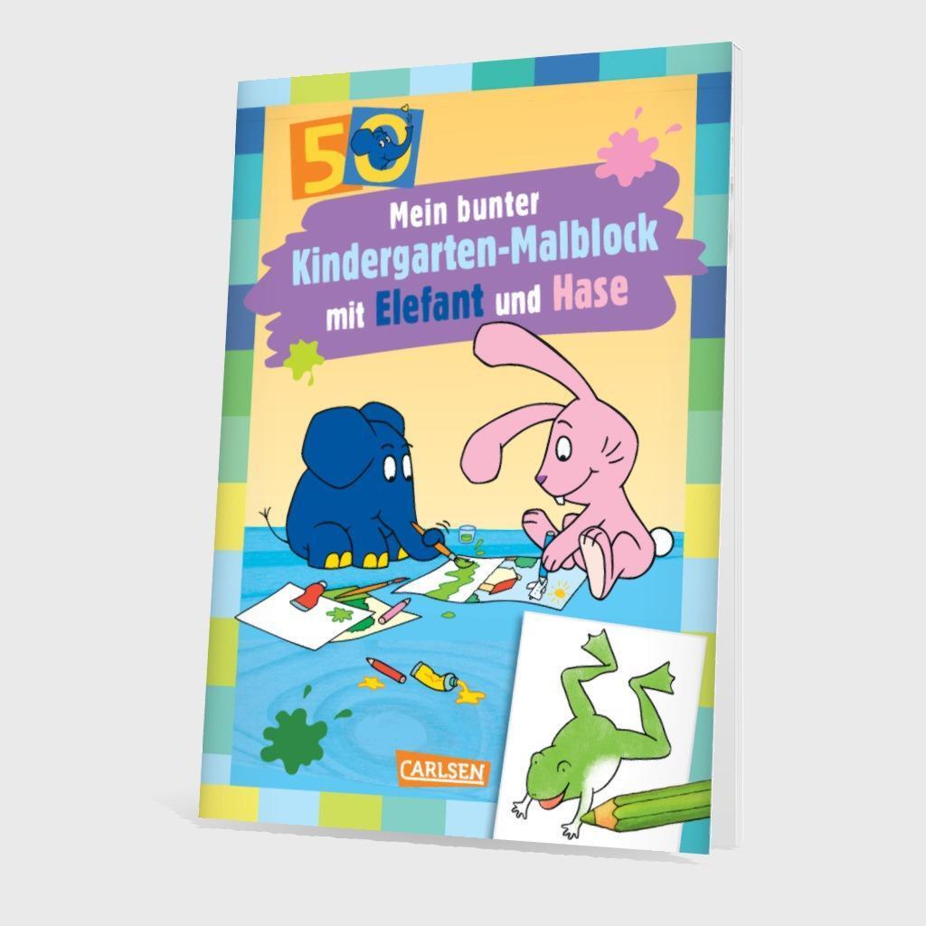 Bild: 9783551254474 | Mein bunter Kindergarten-Malblock mit Elefant und Hase | Eva Muszynski