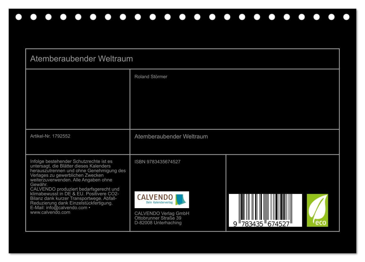 Bild: 9783435674527 | Atemberaubender Weltraum (Tischkalender 2025 DIN A5 quer), CALVENDO...