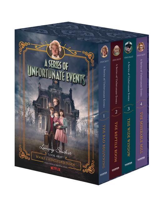 Cover: 9780062796141 | A Series of Unfortunate Events #1-4 Netflix Tie-In Box Set | Snicket