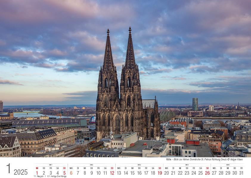 Bild: 9783965352070 | Köln 2025 Bildkalender A4 quer, spiralgebunden | Holger Klaes | 2025