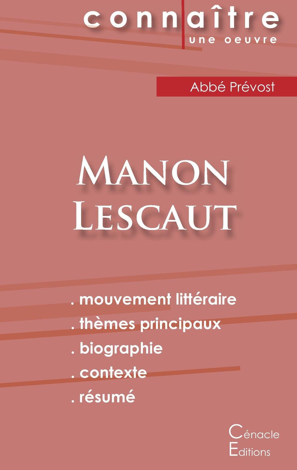 Cover: 9782367886497 | Fiche de lecture Manon Lescaut (Analyse littéraire de référence et...