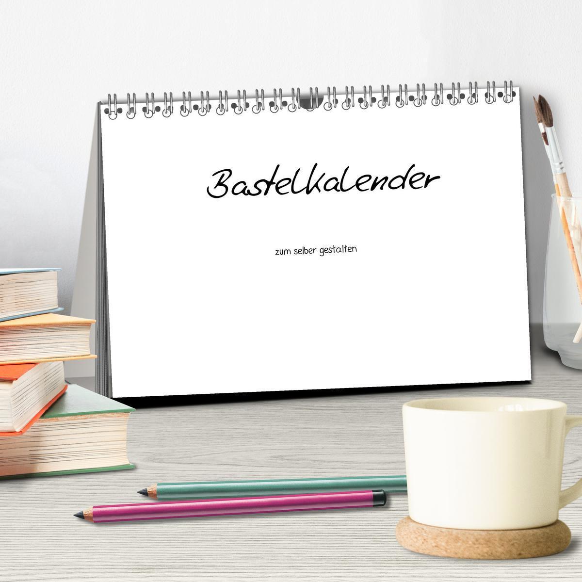 Bild: 9783435767212 | Bastelkalender - Weiss (Tischkalender 2025 DIN A5 quer), CALVENDO...