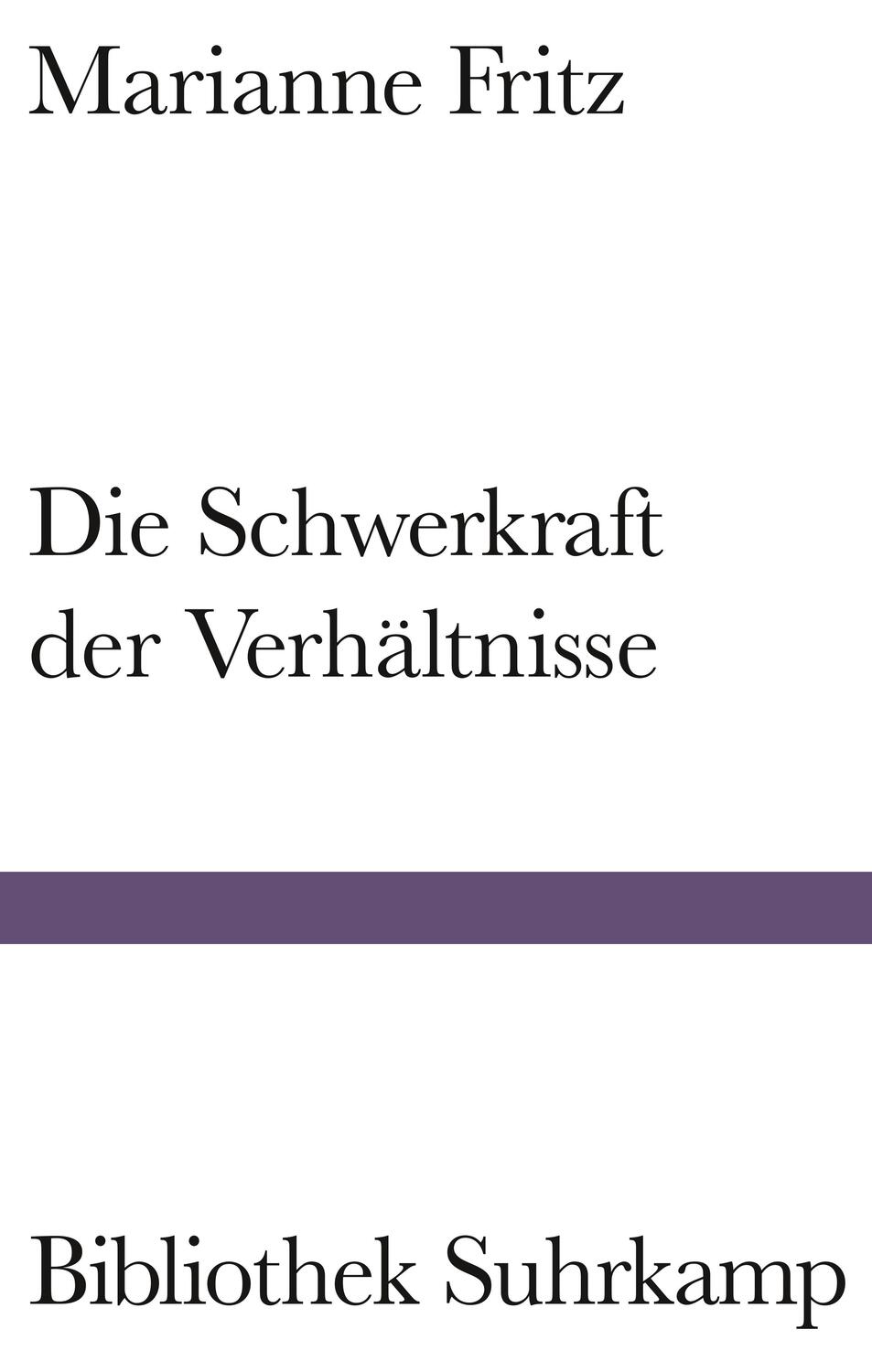 Cover: 9783518225370 | Die Schwerkraft der Verhältnisse | Roman | Marianne Fritz | Buch