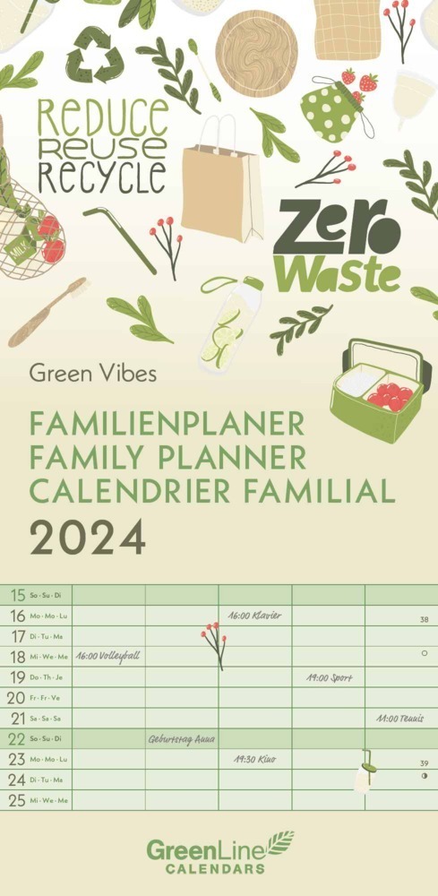 Cover: 4002725981431 | GreenLine Green Vibes 2024 Familienplaner - Familien-Kalender -...