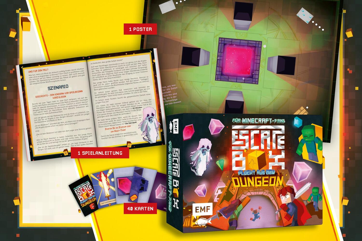 Bild: 4260478342866 | Die Escape-Box für Minecraft-Fans: Flucht aus dem Dungeon | Puysségur