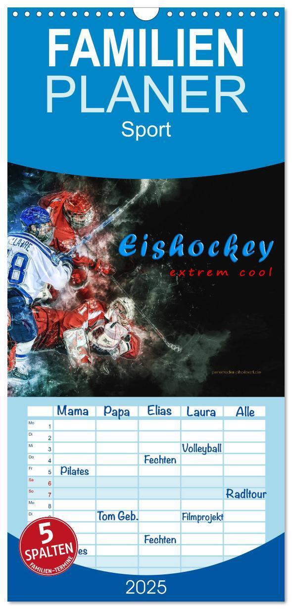 Cover: 9783457126073 | Familienplaner 2025 - Eishockey - extrem cool mit 5 Spalten...