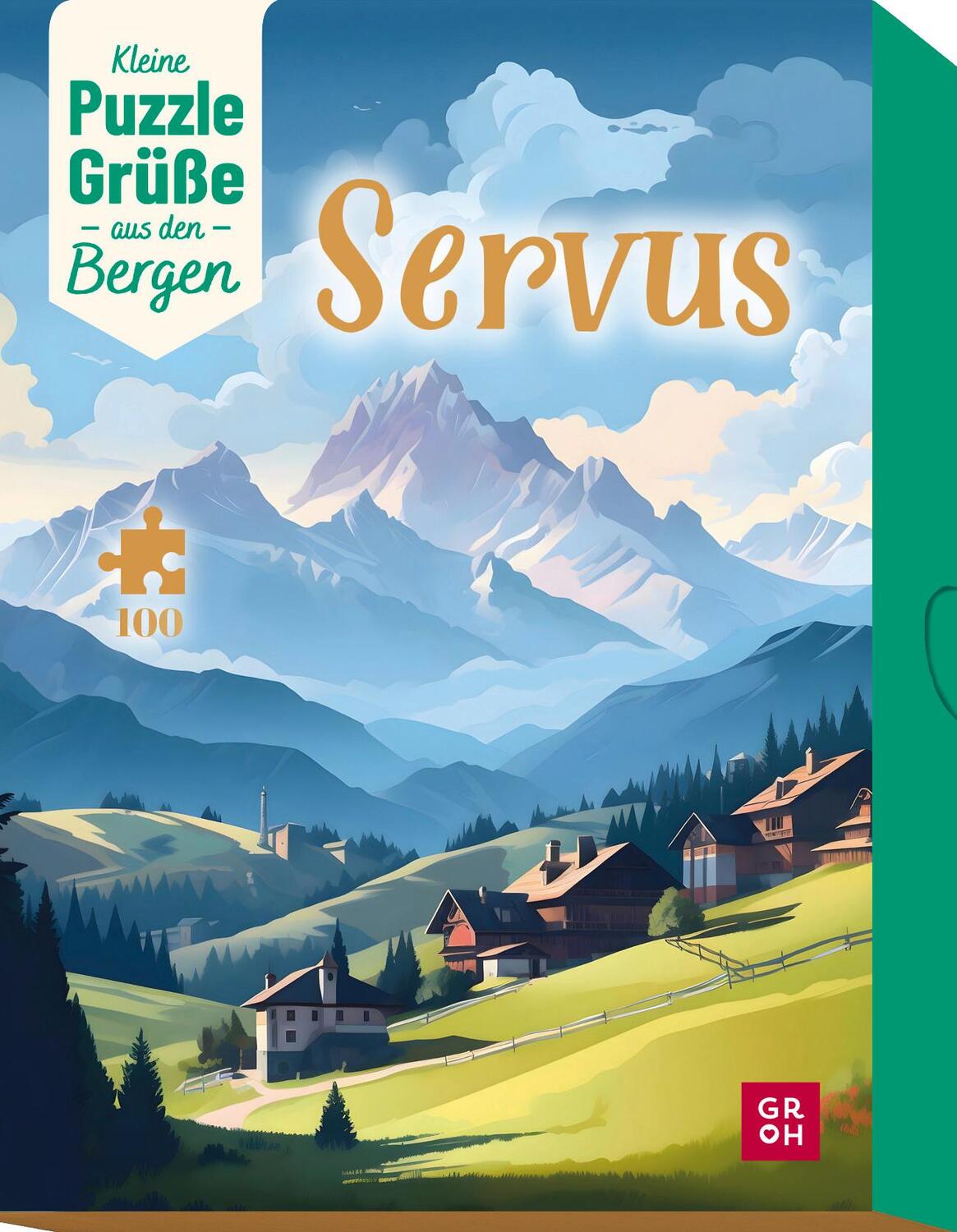Cover: 4036442012550 | Servus! Kleine Puzzle-Grüße aus den Bergen | Groh Verlag | Spiel