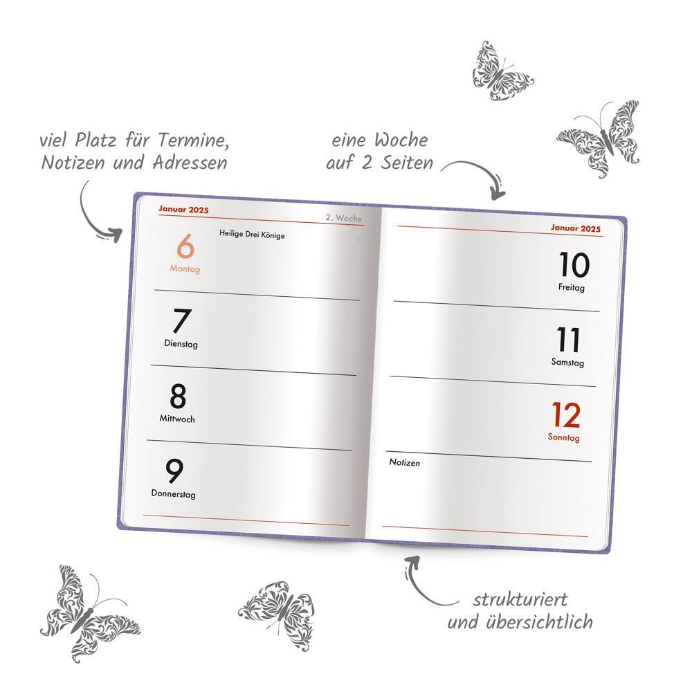 Bild: 4251901507099 | Trötsch Taschenkalender A7 Soft Touch Blumen 2025 | KG | Kalender