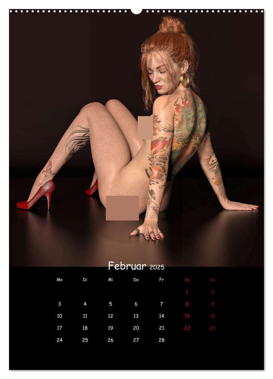 Bild: 9783435890378 | Portraits von tätowierten Frauen (Wandkalender 2025 DIN A2 hoch),...