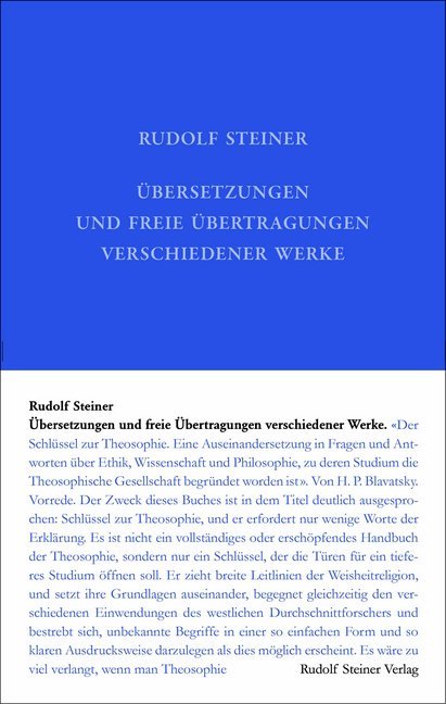 Cover: 9783727404153 | Übersetzungen und freie Übertragungen verschiedener Werke | Steiner