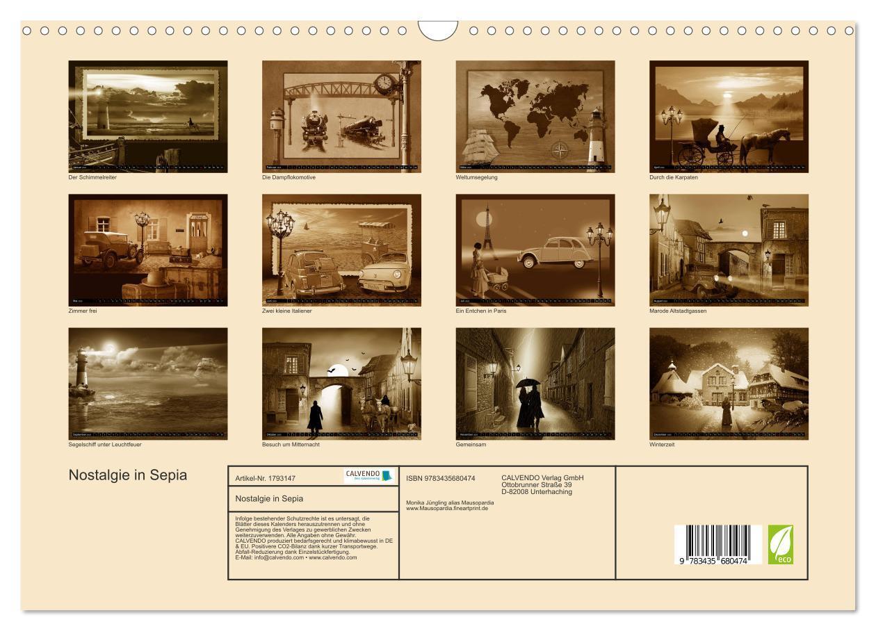 Bild: 9783435680474 | Nostalgie in Sepia (Wandkalender 2025 DIN A3 quer), CALVENDO...