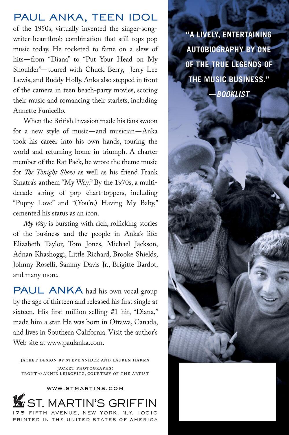 Rückseite: 9781250044495 | MY WAY | Paul Anka | Taschenbuch | Paperback | Englisch | 2014