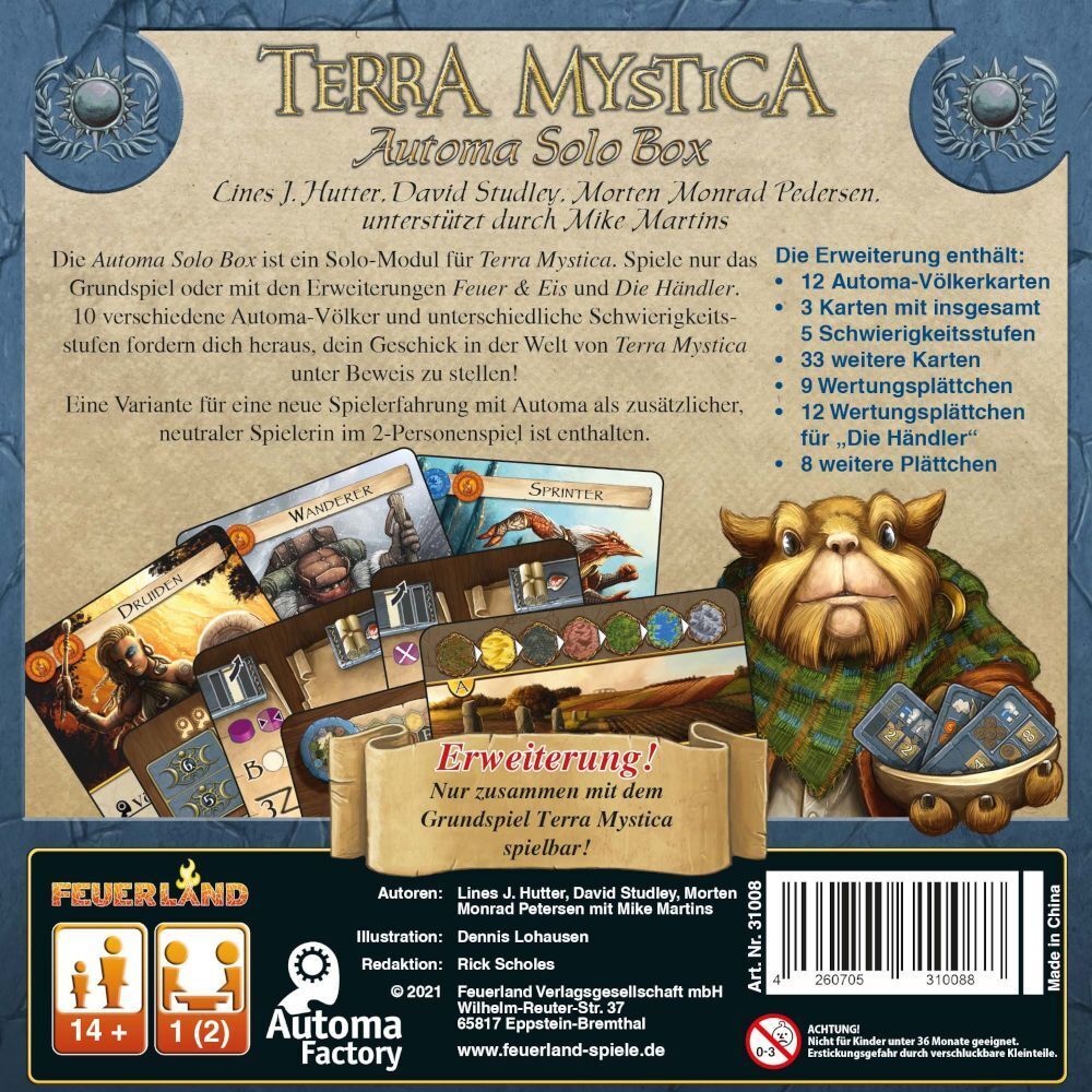 Bild: 4260705310088 | Terra Mystica Automa Solo Box (deutsch) | Erweiterung | Hutter (u. a.)
