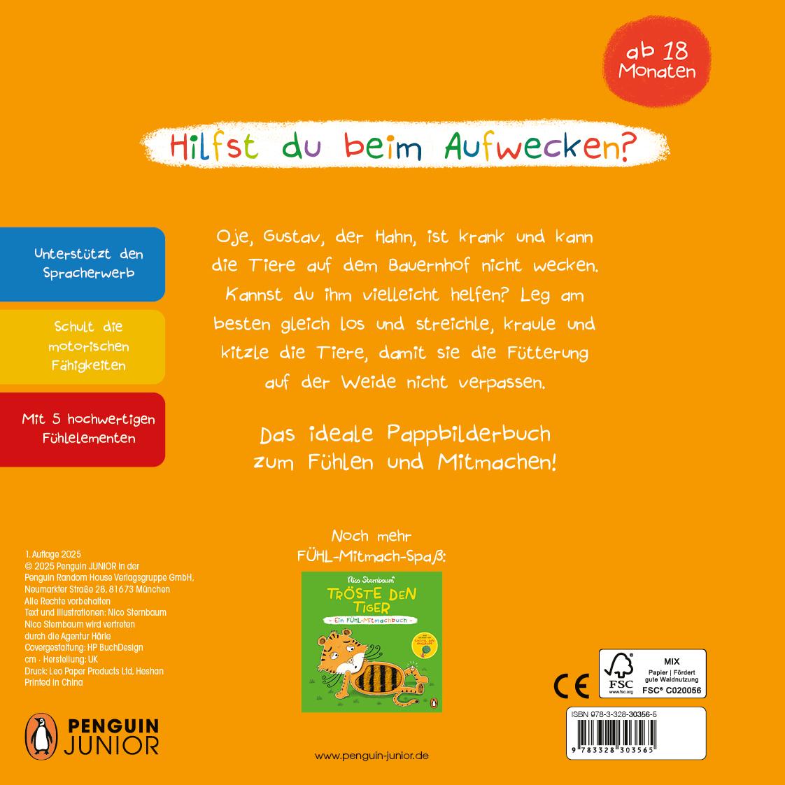 Bild: 9783328303565 | Weck die Bauernhoftiere - Ein Fühl-Mitmachbuch | Nico Sternbaum | Buch