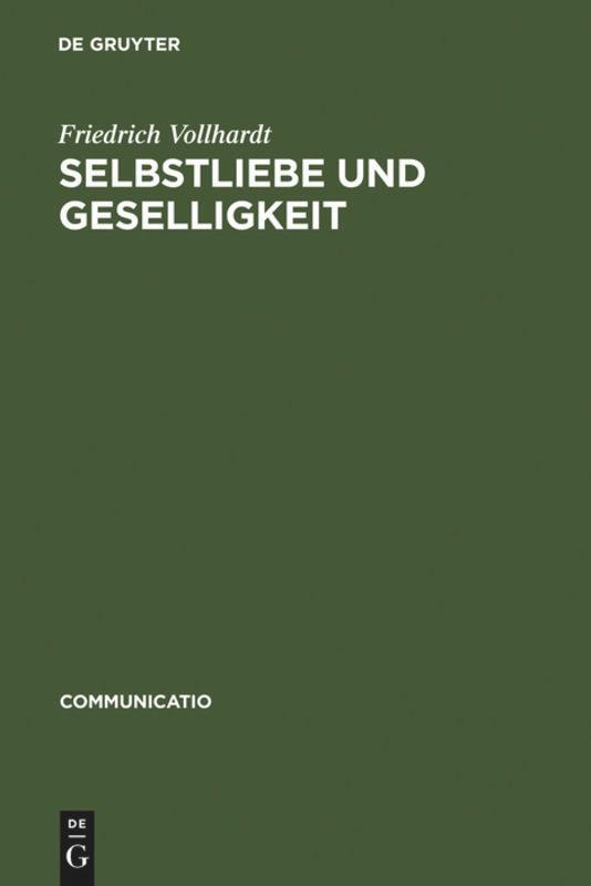 Cover: 9783484630260 | Selbstliebe und Geselligkeit | Friedrich Vollhardt | Buch | ISSN | VII