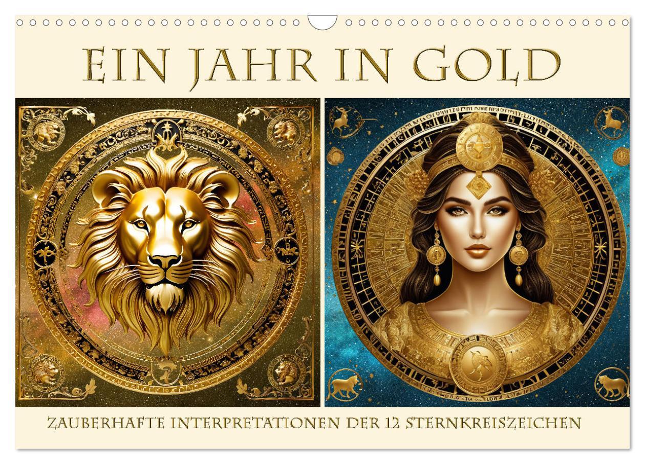 Cover: 9783457220757 | Ein Jahr in Gold (Wandkalender 2025 DIN A3 quer), CALVENDO...