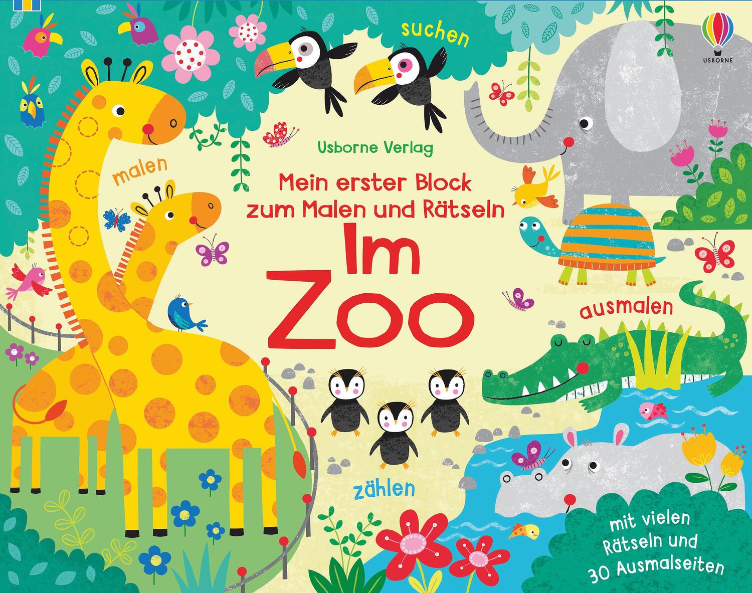 Cover: 9781789413618 | Mein erster Block zum Malen und Rätseln: Im Zoo | Kirsteen Robson