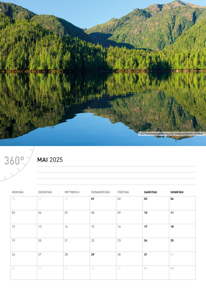 Bild: 9783968555744 | 360° Kanada - Der Westen Broschürenkalender 2025 | Christian Heeb