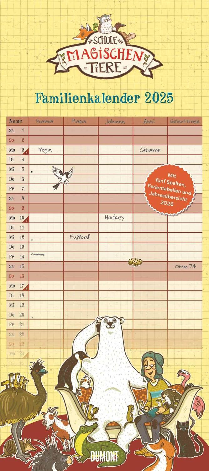Cover: 4250809653648 | Schule der magischen Tiere Familienkalender 2025 - Wandkalender -...
