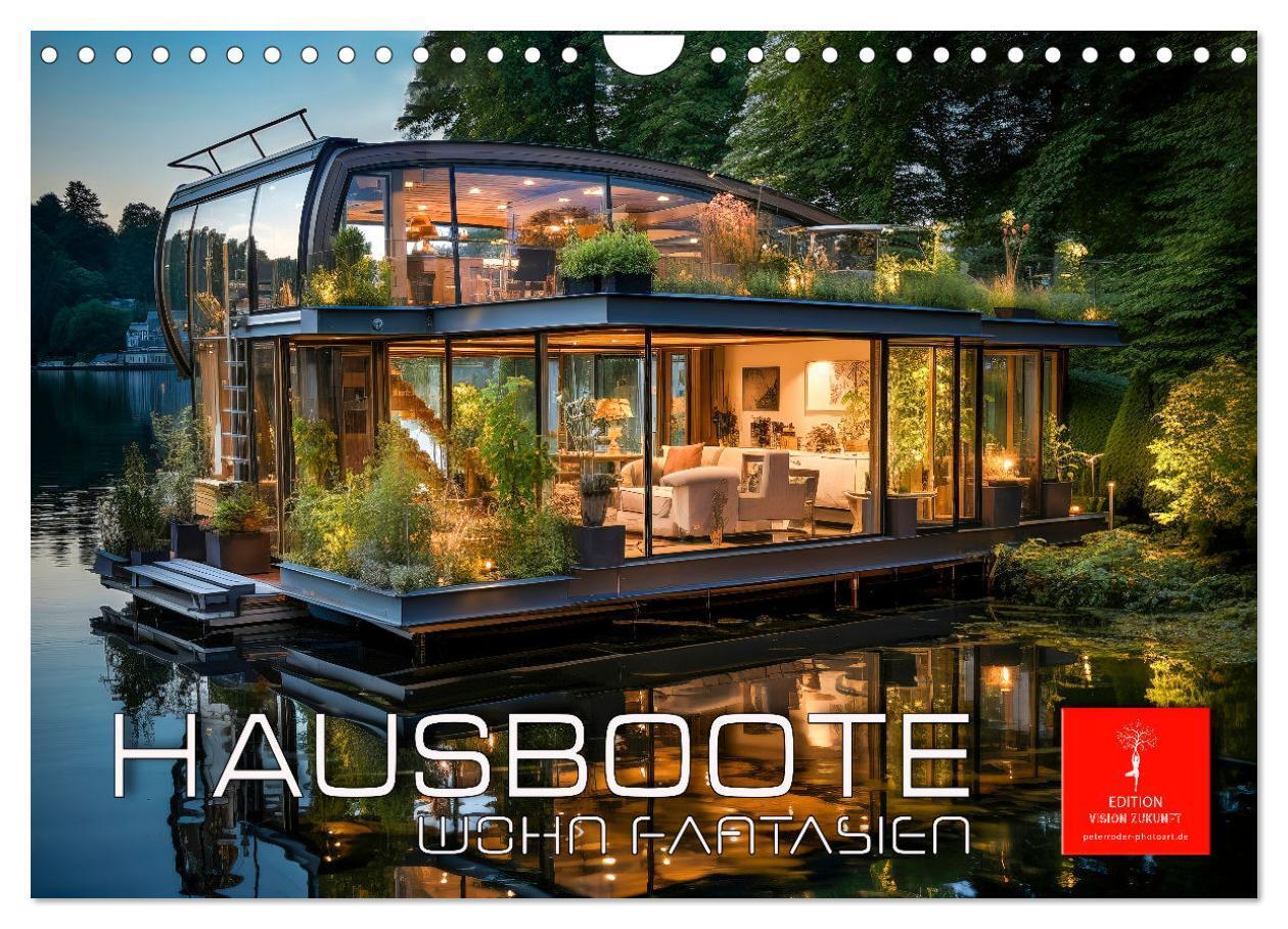 Cover: 9783383706653 | Hausboote Wohn Fantasien (Wandkalender 2024 DIN A4 quer), CALVENDO...