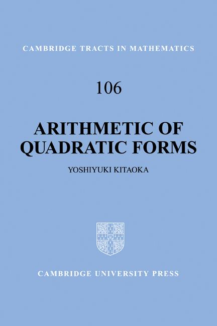 Cover: 9780521649964 | Arithmetic of Quadratic Forms | Yoshiyuki Kitaoka | Taschenbuch | 2003