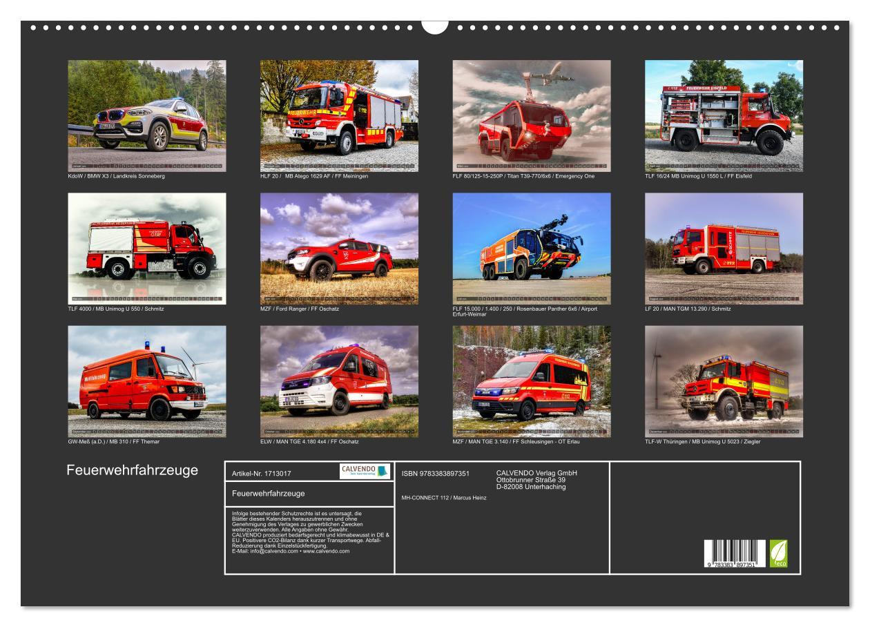 Bild: 9783383897351 | Feuerwehrfahrzeuge (Wandkalender 2025 DIN A2 quer), CALVENDO...